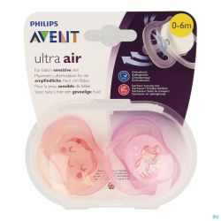 Philips avent sucette +0m air girl deco  scf345/20