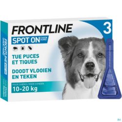 Frontline spot on chien 10-20kg    pipet 3x1,34ml