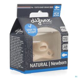 Difrax sucette natural newborn uni/pure rose/blos.