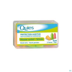 Quies protection auditive mousse fluo 3 paires