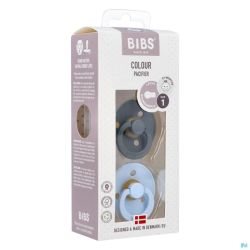 Bibs 1 tetine duo iron baby blue