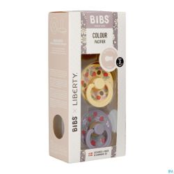 Bibs 2 sucette duo liberty garden strawberry pale2
