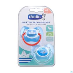 Dodie sucette physio silic. 2  +6m messages coeurs