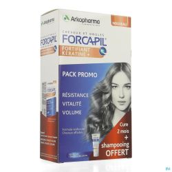 Forcapil pack decouverte caps 2x60+sh 200ml grat.