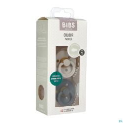 Bibs 1 sucette symmetric duo sand/iron 2