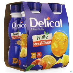 Delical boisson fruitee multi-fruits    4x200ml