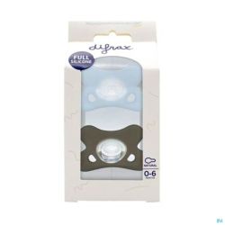 Difrax sucette natural 0-6m 2pack bleu/gris