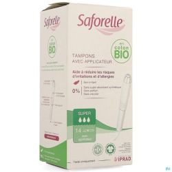 Saforelle coton protect tampons applicat. super 14