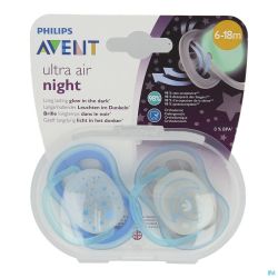 Philips avent sucette +6m air night mix