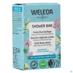Weleda shower bar geranium + litsea cubeba    75g