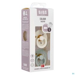 Bibs 1 tetine duo sage ivory