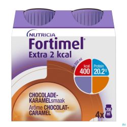 Fortimel extra 2kcal chocolat caramel 4x200ml