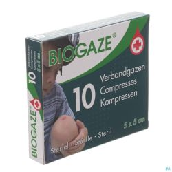 Biogaze compresse impregnee  5x 5cm 10