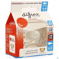 Difrax sucette natural  0- 6m cliniclowns