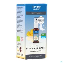 Fleurs de bach bio n39 urgence nuit spray 20ml