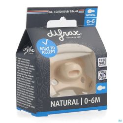 Difrax sucette natural 0-6m uni/pure rose/blossom