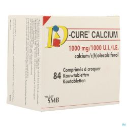 D cure calcium 1000mg/1000ui comp croquer  84