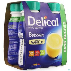 Delical boisson hp-hc s/sucre vanille   4x200ml