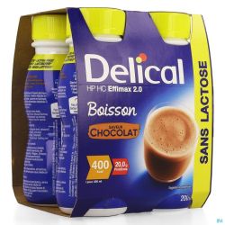 Delical effimax 2.0 chocolat    4x200ml