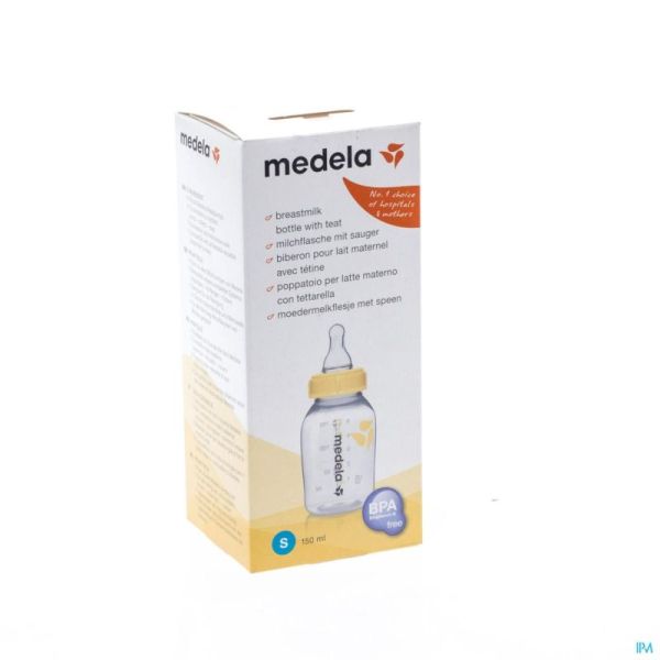 Medela biberon plast lt maternel+tetine slow flow