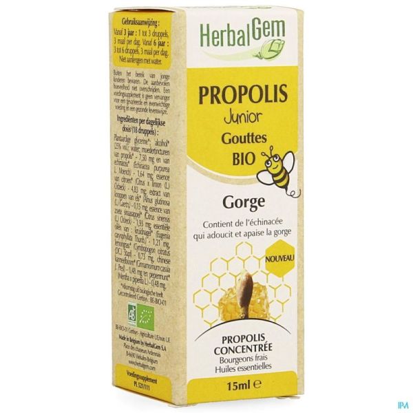 Herbalgem propolis junior bio    fl gutt 15ml