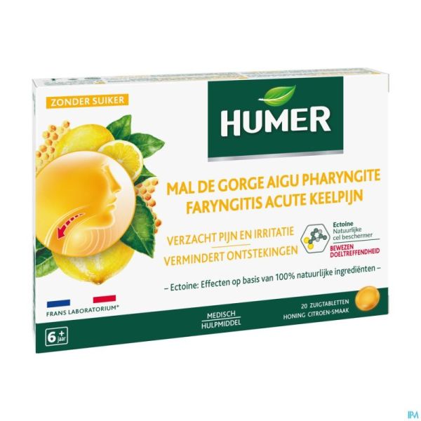 Humer mal gorge aigu pharyngite miel&citron past20