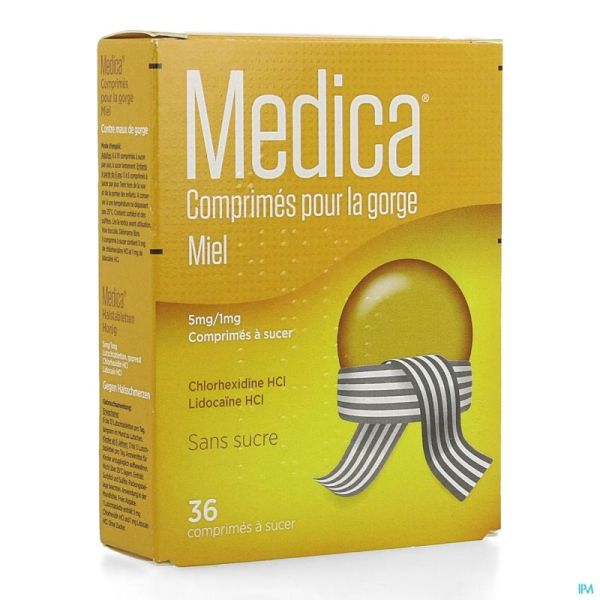 Medica comprimes gorge miel comp a sucer 36