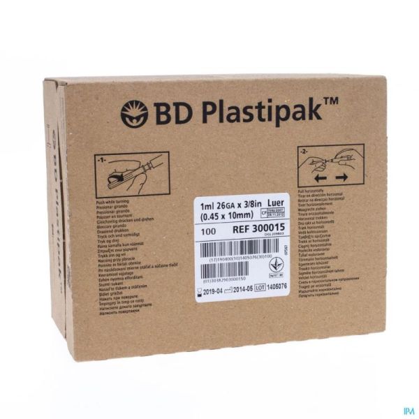 Bd plastipak ser.+aig.tuberc. 1ml+26g 3/8 1 303176