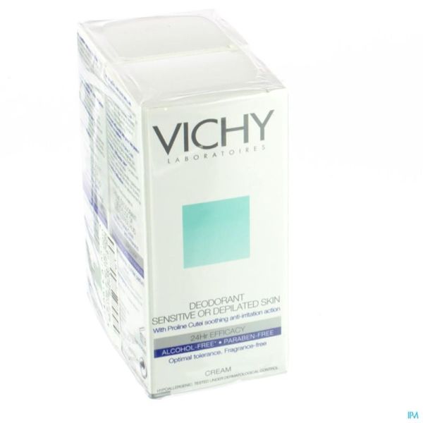 Vichy deo peau sens.-epilee creme 24h duo 2x40ml