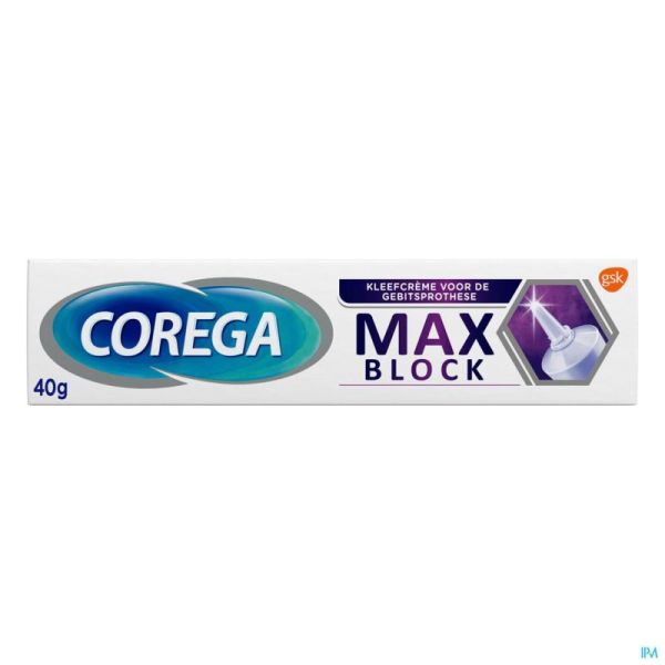 Corega max block creme adhesive prothese dent. 40g