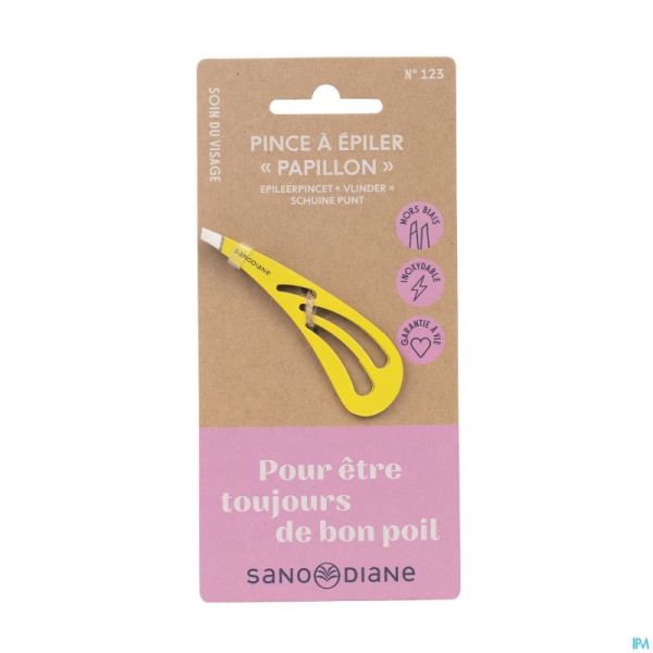 Sanodiane 123 Pince Epiler Papillon Jaune
