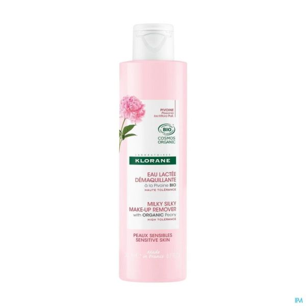 Klorane Visage Pivoine Bio Eau Lactee Demaq. 200ml