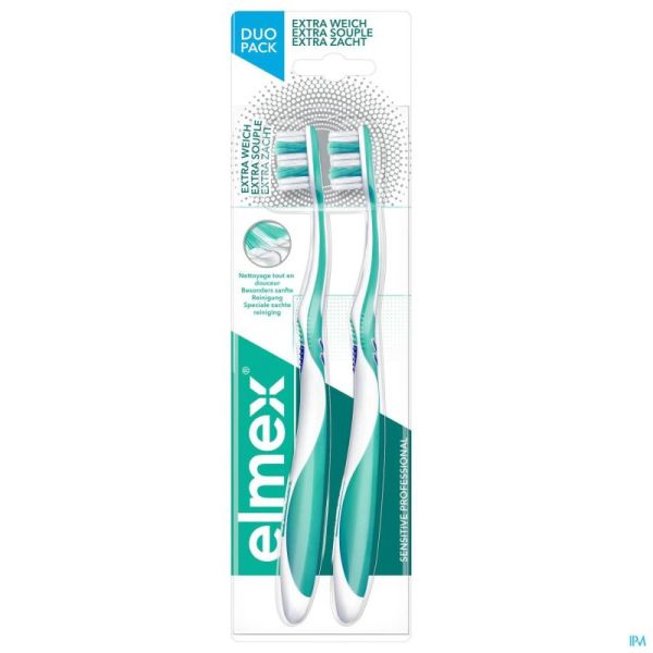 Elmex brosse dents sensitive pro extra souple duo