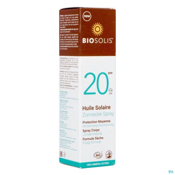 Biosolis spray huile solaire ip20    100ml nf