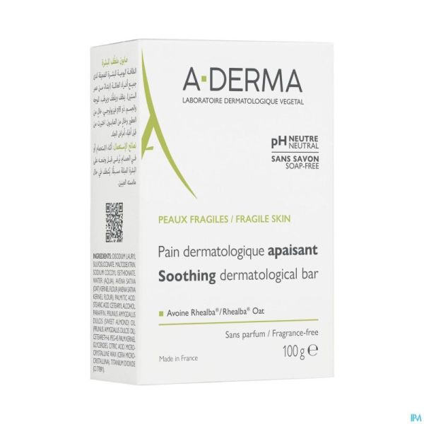 Aderma indisp. pain dermato avoine 100g nf