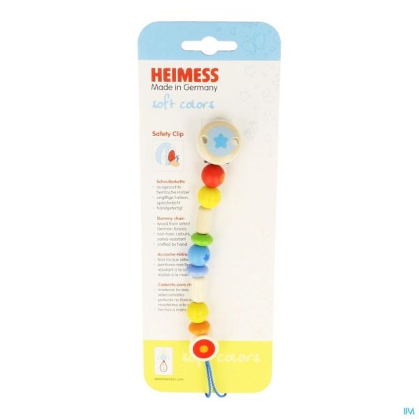 Heimess attache sucette bois arc de ciel    736840