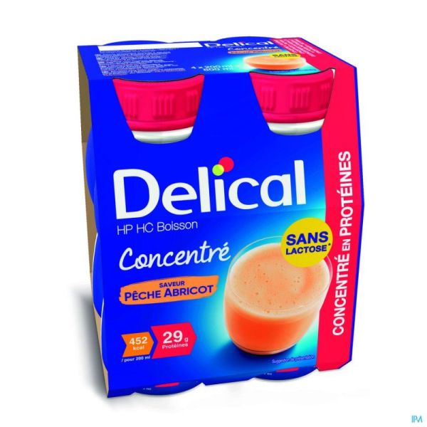 Delical hp hc boisson conc. peche abricot  4x200ml