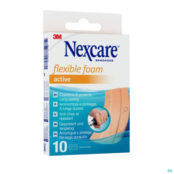 Nexcare 3m flexible foam active ha pans strips 10