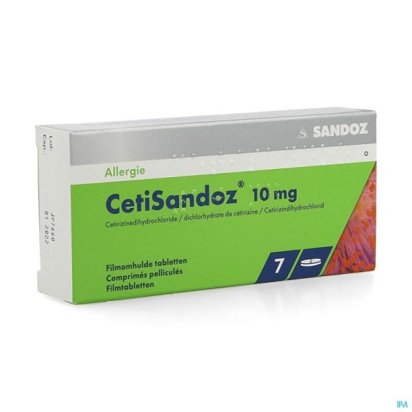 Cetisandoz sandoz comp  7 x 10 mg