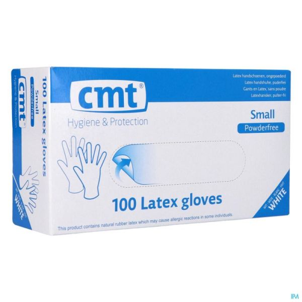 Cmt gants latex blanc pf    s 100