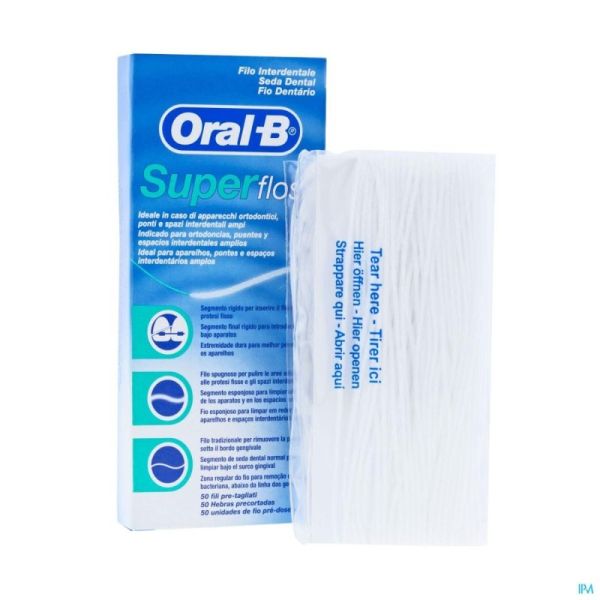 Oral b floss super floss mint waxed 50m