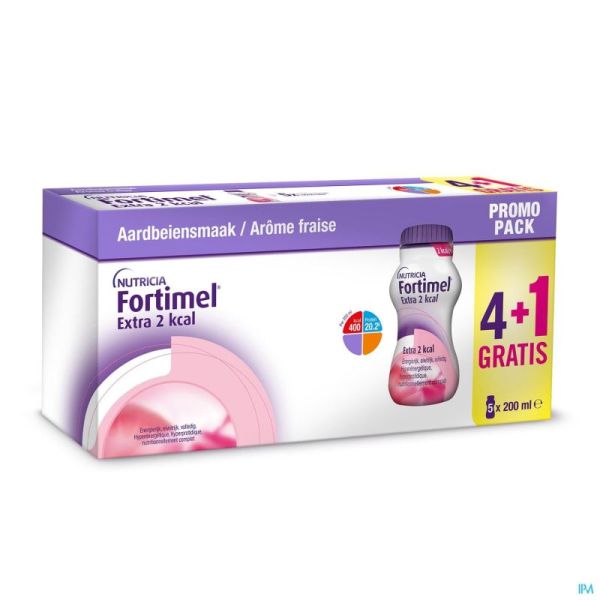 Fortimel extra 2kcal promopack 4+1 fraise  5x200ml