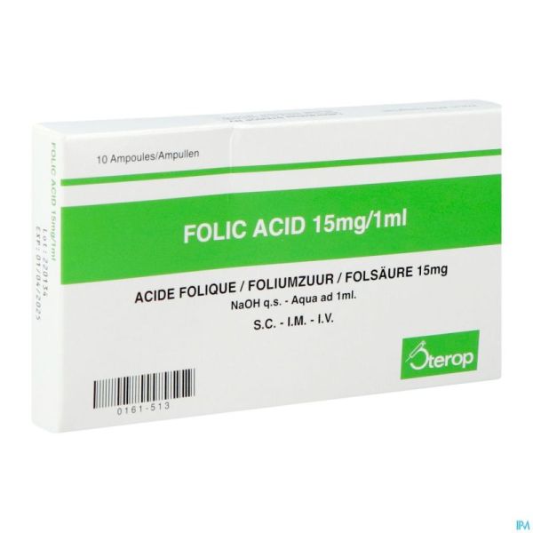 Acide Folique Iv Amp 10 X 15mg/1ml