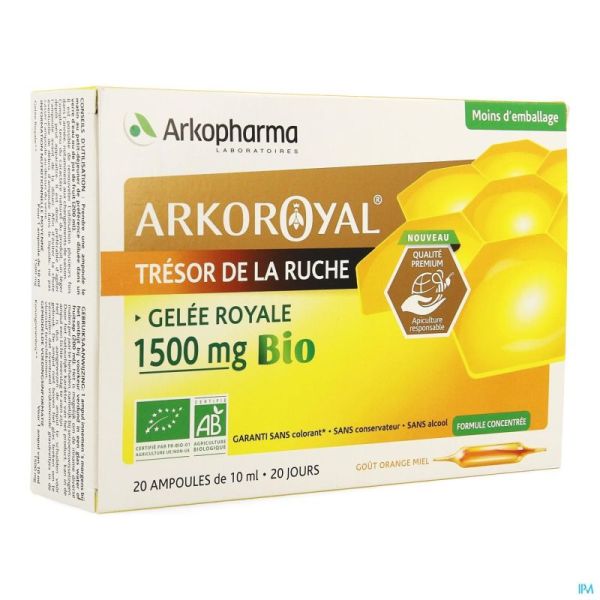 Arkoroyal gelee royale bio 1500mg    amp 20x10ml