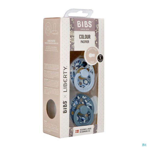 Bibs 1 sucette duo liberty garden bobo blue 2