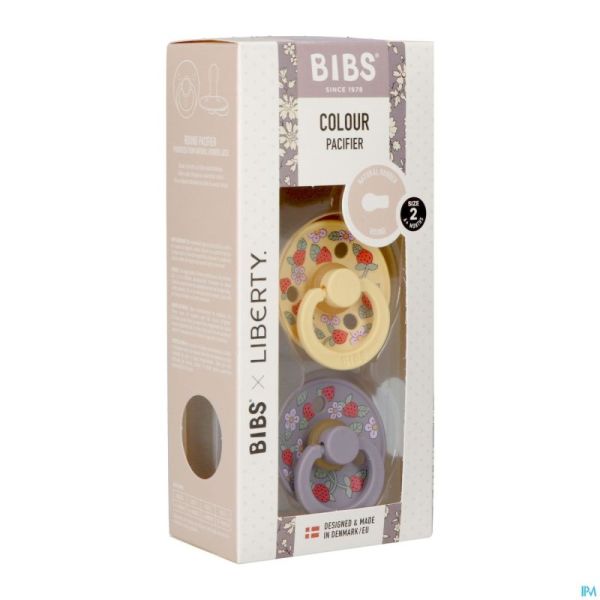 Bibs 2 sucette duo liberty garden strawberry pale2