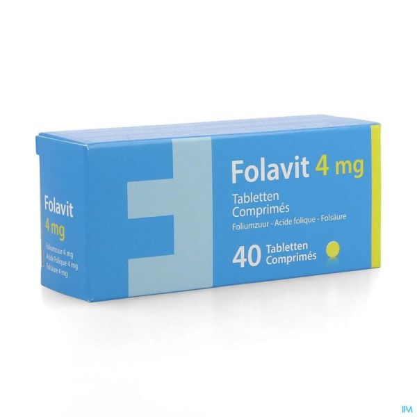 Folavit 4mg comp  40 x 4mg nf rempl.1351394