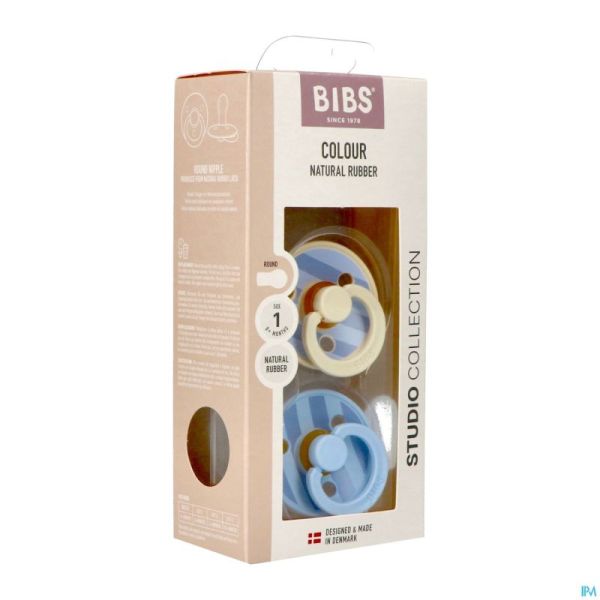 Bibs 1 sucette duo block baby blue
