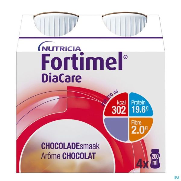 Fortimel DiaCare goût chocolat Bouteilles 4x200ml