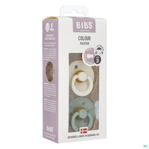 Bibs 3 tetine duo sage ivory